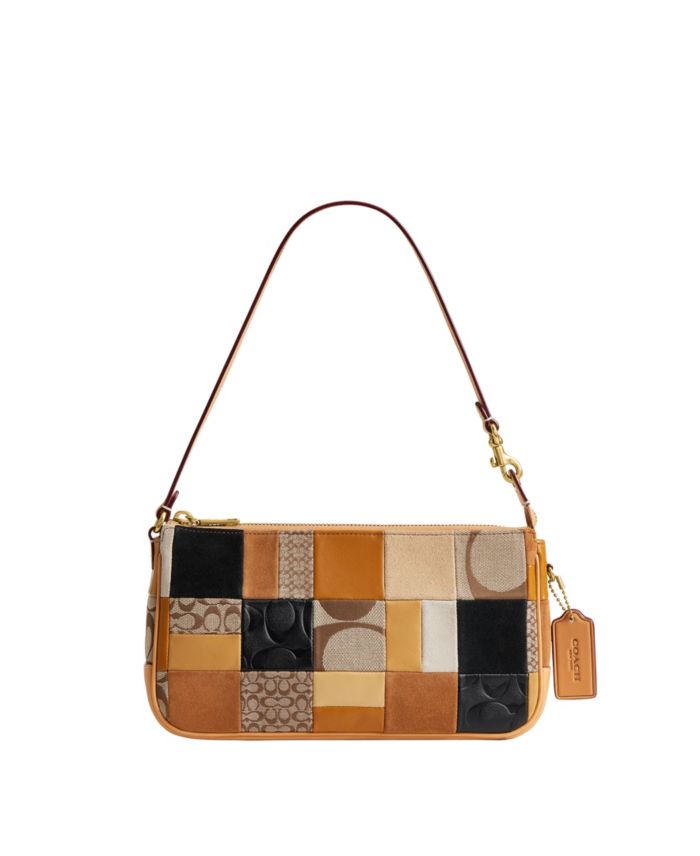 COACH Plaza Medium Patchwork Signature Jacquard Slim Shoulder Bag 25
