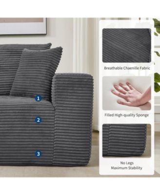 108" Modular Sectional Sofa - L Shaped Boneless Cloud Couch with 67.5" Chaise, Reversible L/R Facing, No Assembly Required