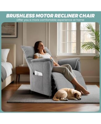 Power Lift Recliner Chair with Remote - Electric Recliner with Padded Backrest & Side Pockets - Living Room Chair with Rocking Function