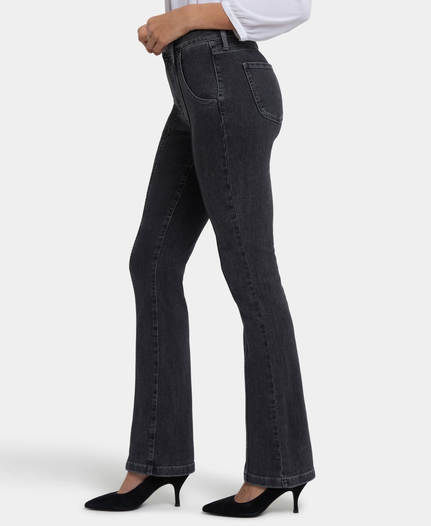 Женские джинсы NYDJ Petite High-Rise Billie Mini Bootcut, цвет: Сланцевый каменный — фото 2