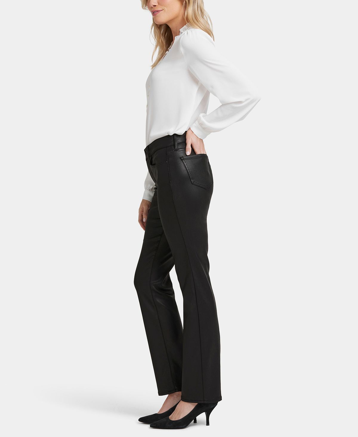 NYDJ Petite Coated Marilyn Straight Jeans view 2 — MAYCSS fashion products
