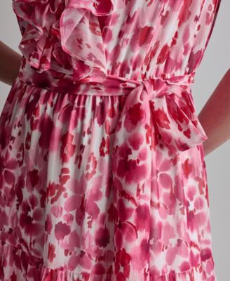 Women's Sleeveless Ruffle V-Neck Dress