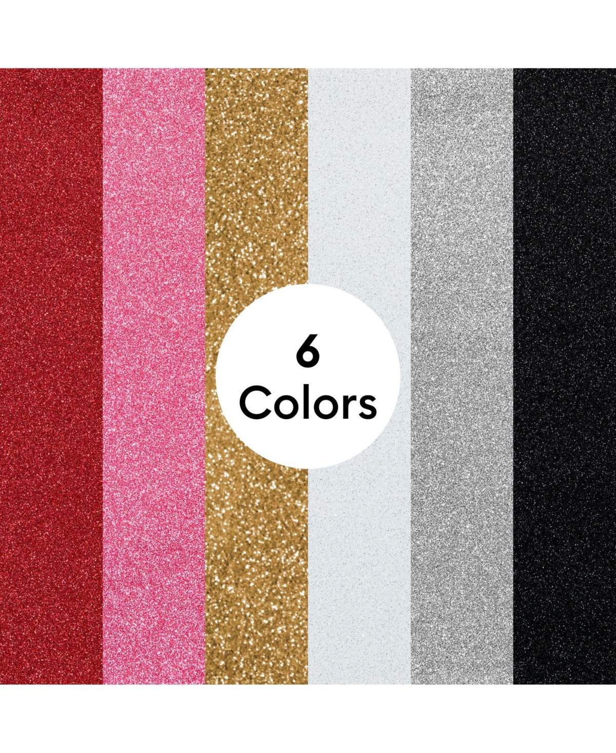 Cricut Glitter Iron-On Craft Vinyl Sheets, 10 x 12 in, Multicolor, 6 Count