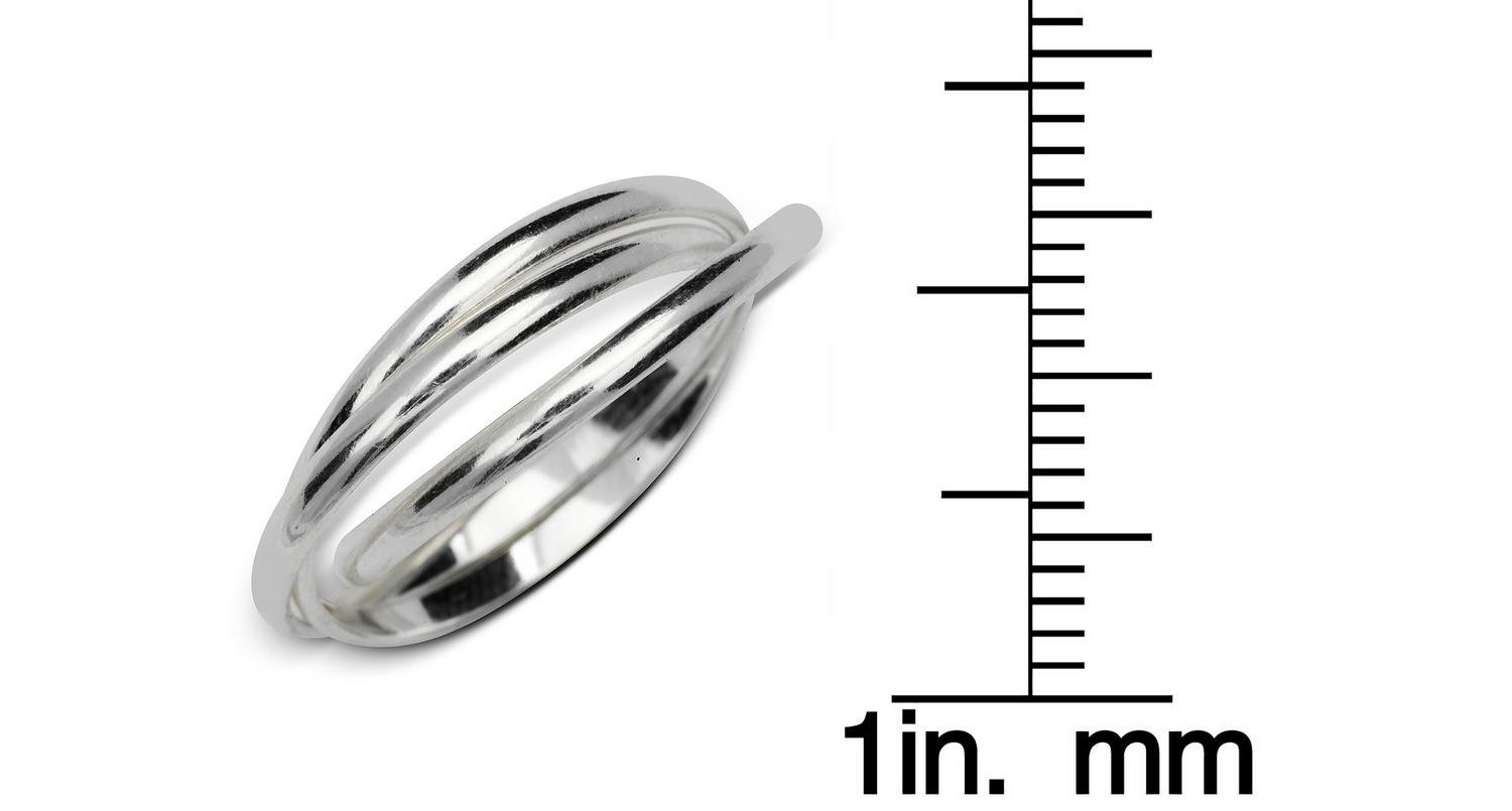 925 Sterling Silver Unisex 6mm Polished Intertwining Rolling Ring