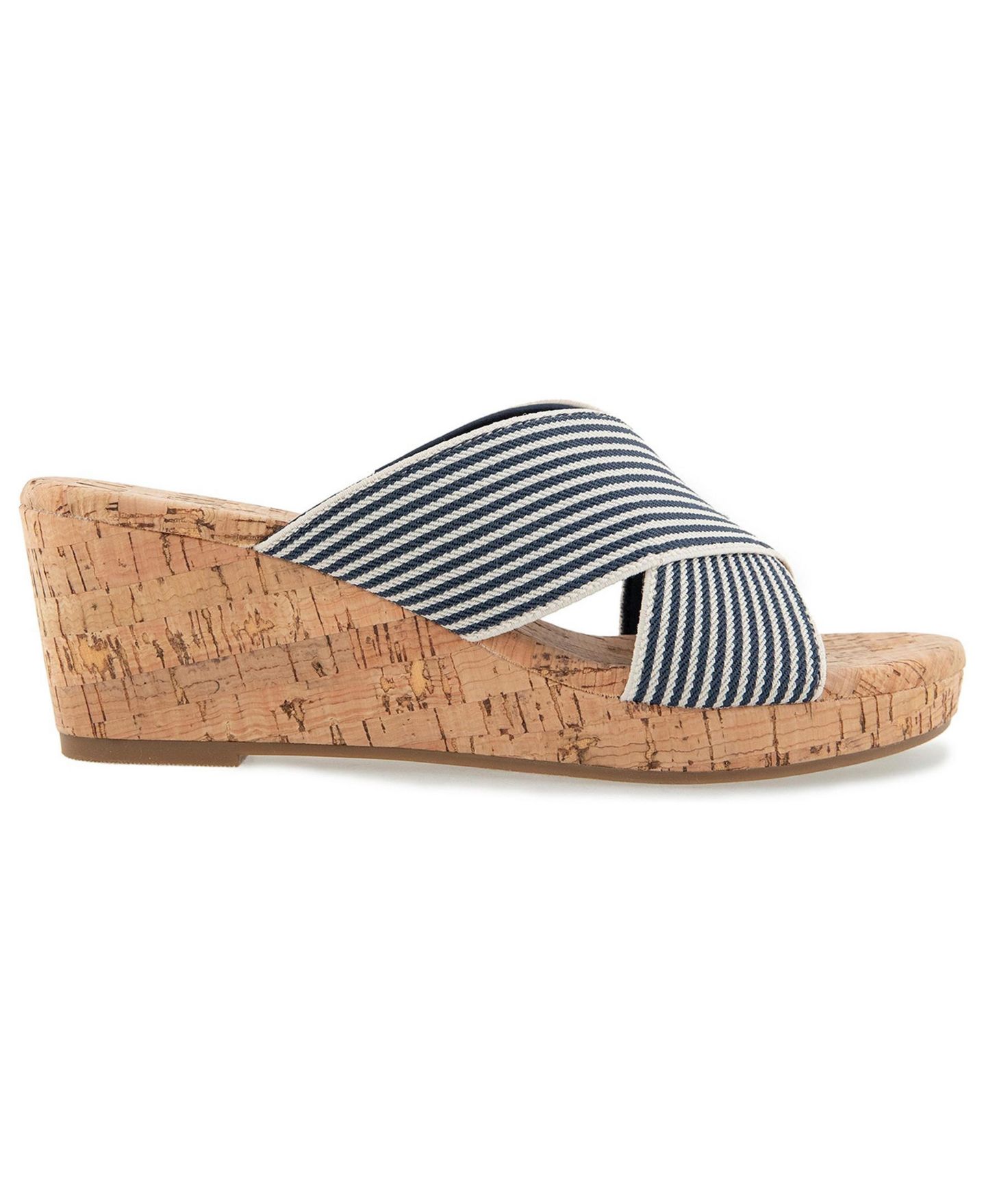 Женские сандалии Kensie Jule Wedge Sandal, цвет: Тёмно-синий полосатый — фото 2