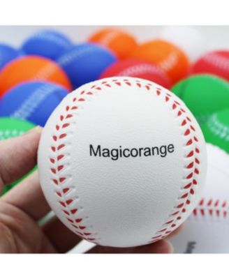  20 Pack Soft PU Foam Baseballs, Standard Size Practice Balls with Carry Bag