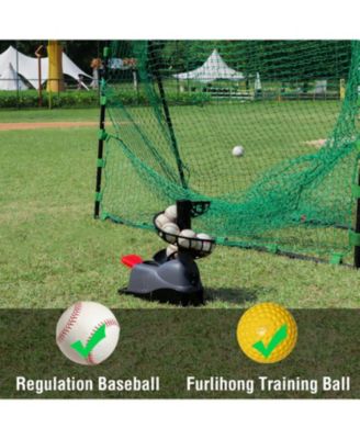 Mechanical Baseball Soft Toss Machine with Adjustable Angles & Step On Paddle Launch, Compatible with Regulation Baseballs