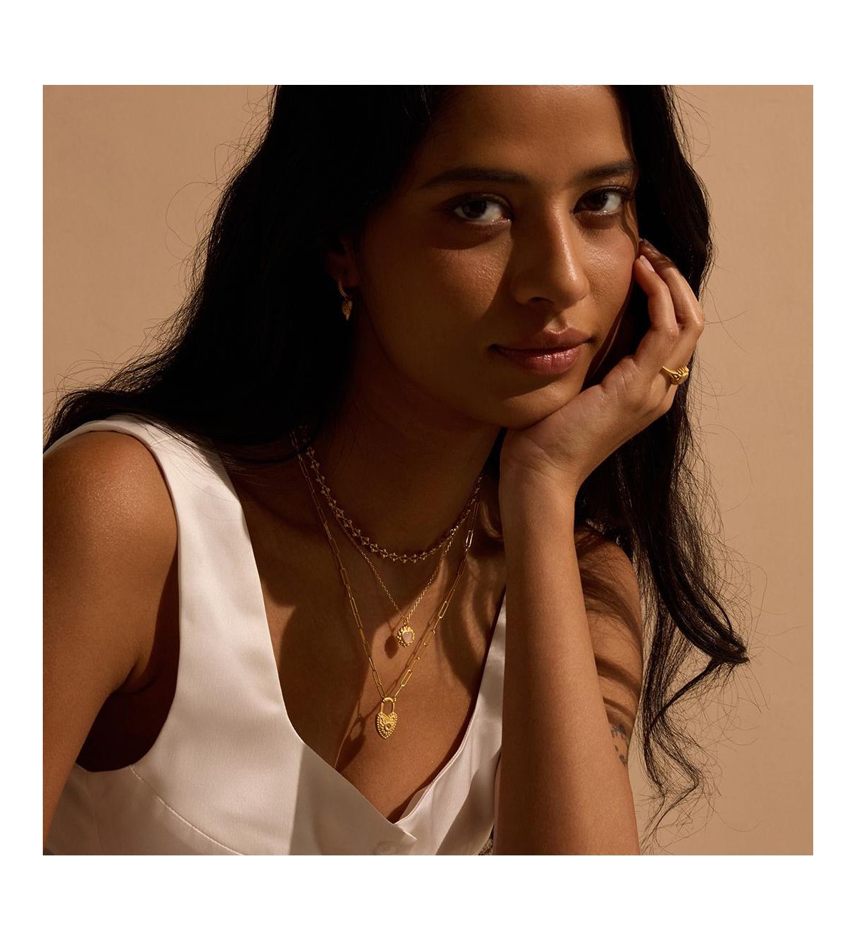 Satya Jewelry Love Everlasting Padlock Heart Necklace