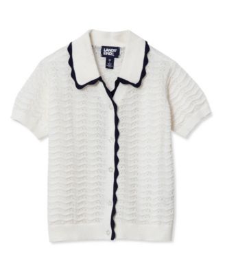 Girls Short Sleeve Collared Sweater