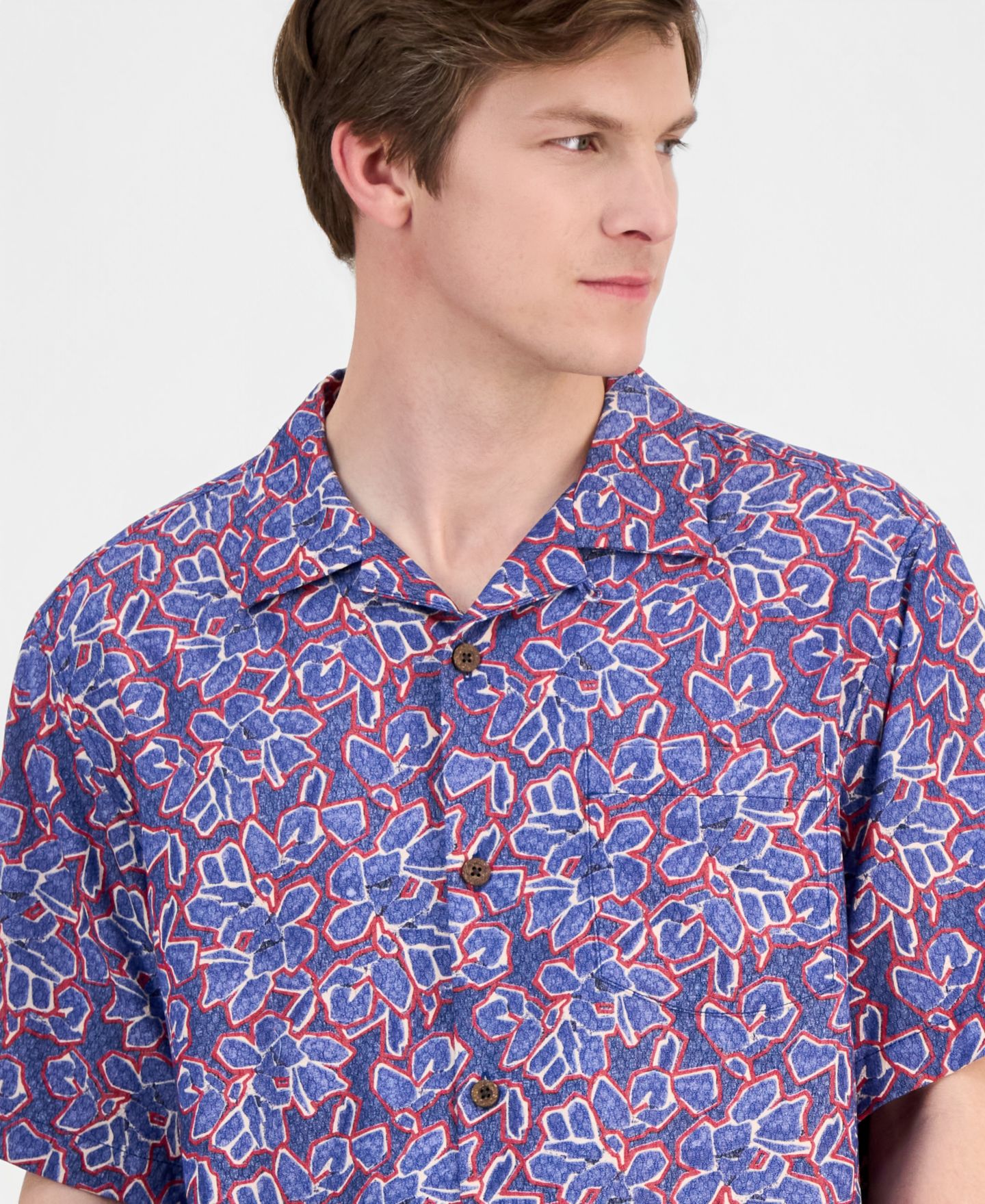 Мужская рубашка Tommy Bahama Coastal Ease Geo Rio Printed, цвет: Синий — фото 3