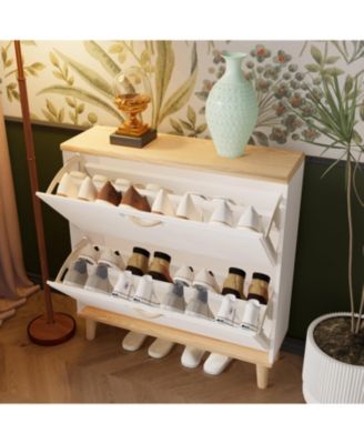 Shoes Storage Cabinet for Entryway Slim Freestanding Shoe Organizer