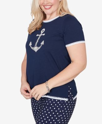 Women's Port Side Mother of Pearl Anchor Graphic Top