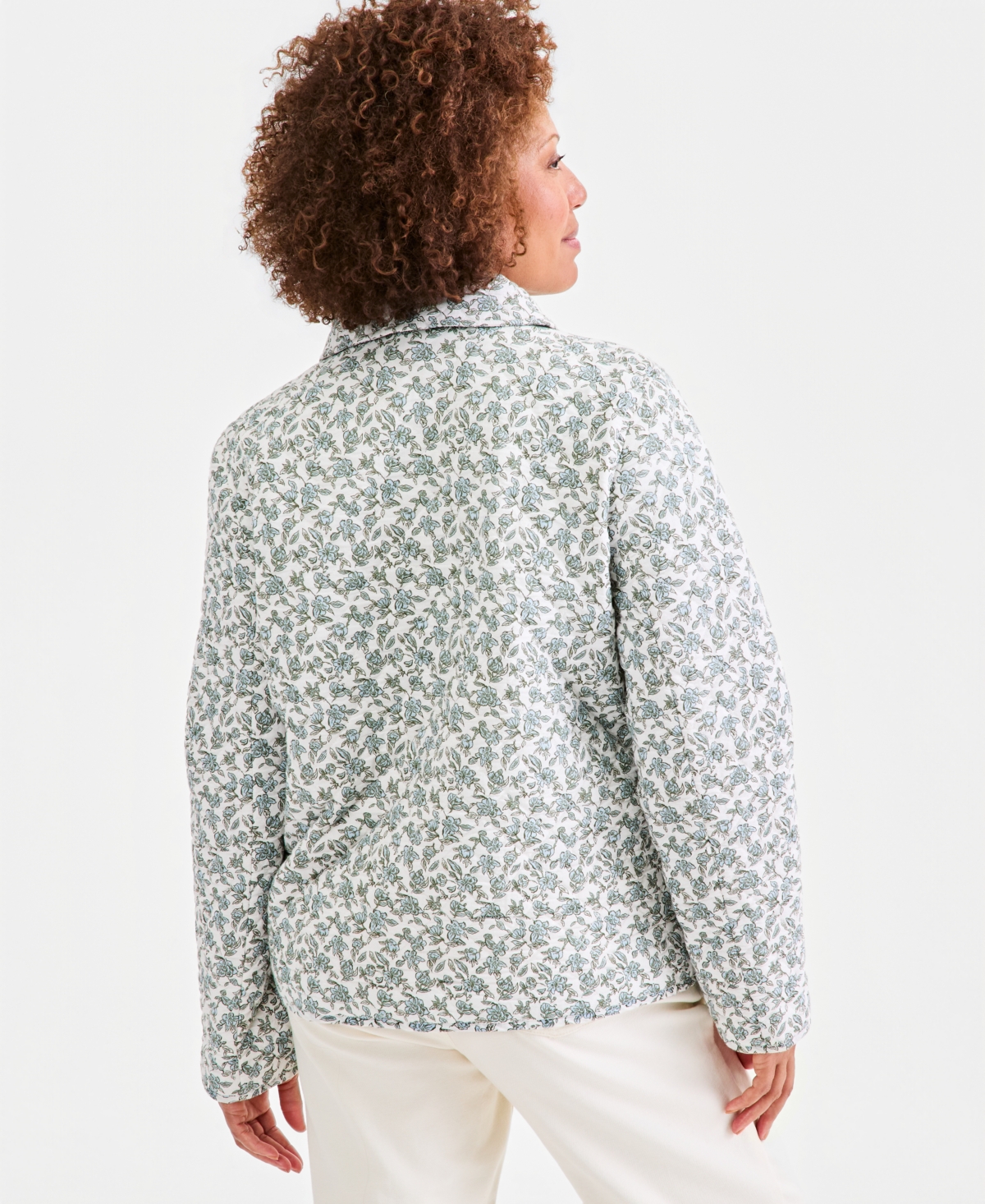 Style & Co Women's Quilted Cotton Button-Front Jacket, Macy's Exclusive