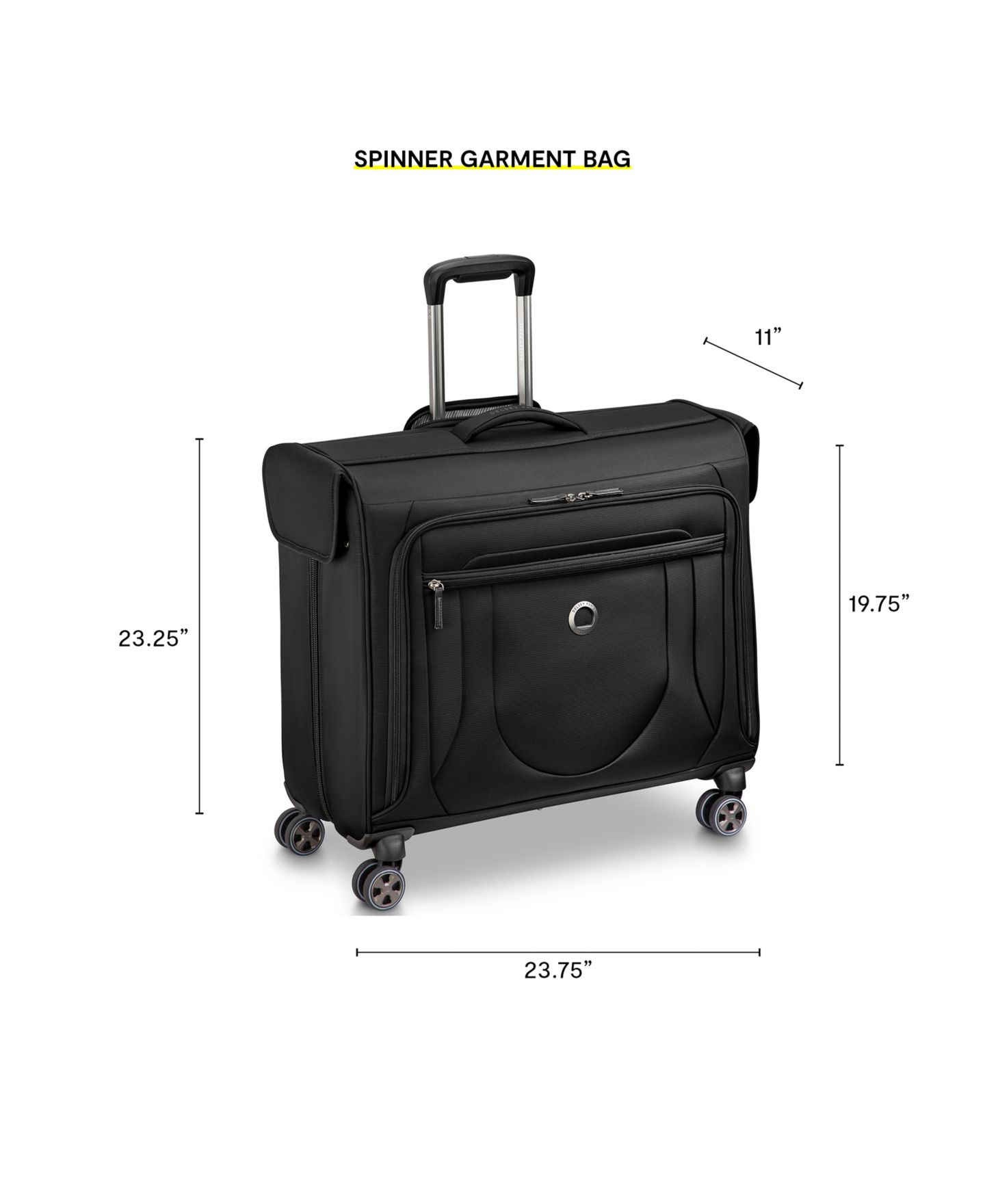Сумка Delsey Paris Shadow DLX Medium Spinner Garment, цвет: Чёрный — фото 4