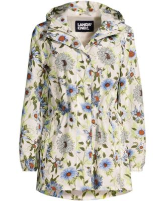 Women's Print Waterproof Hooded Packable Raincoat