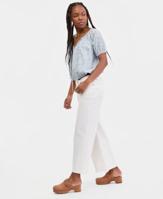 Women's Sweet Mid-Rise Wide-Leg Jeans