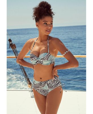 Women's Zebra Print Bandeau Bikini Swimsuit Top Bra Sizing