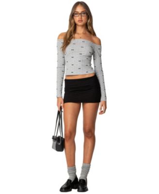 Women's Ryna Bows & Dots Off Shoulder Top