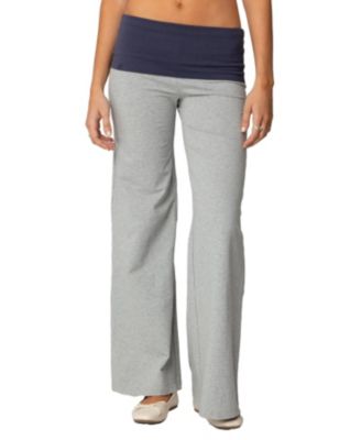 Women's Wide Leg Contrast Foldover Pants