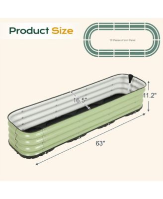 Galvanized Raised Garden Bed 63'' Self-Watering Planter Box with Drainage Plug and Water Reservoir for Indoor & Outdoor Gardening
