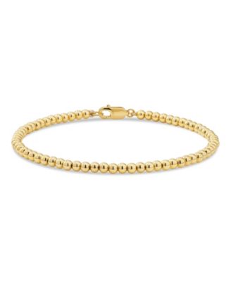 3mm Beaded Ball Chain Bracelet in Gold Plated Sterling Silver