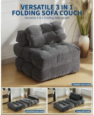 Folding Sofa Bed,Convertible Sleeper Chair with Pillows & Back Support,Portable Fold Out Chair Bed Boneless Couch,Sofa Lounge for Living Room