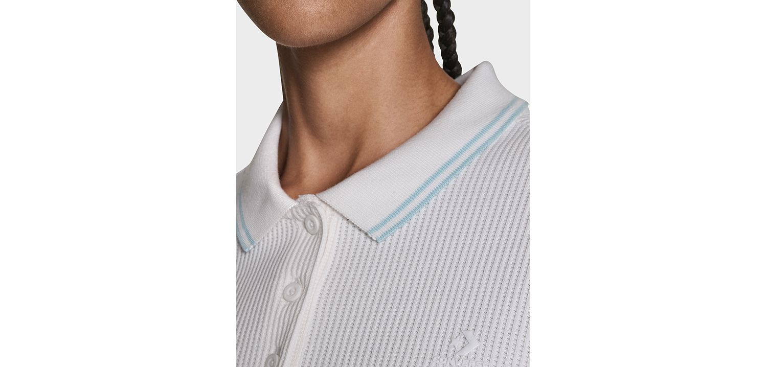 Women's Cropped Waffle Polo