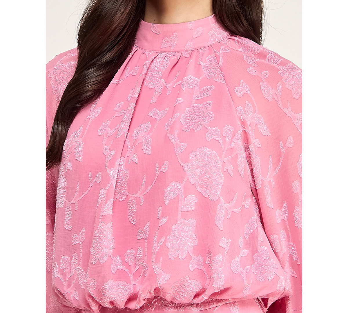 Seni & Cade Juniors' Pleated Mock Neck Dress