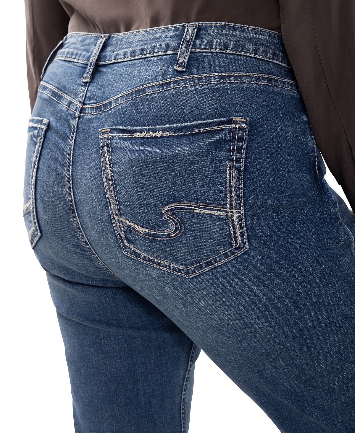 Silver Jeans Co. Plus Size Avery Straight Cropped Jeans view 8 — MAYCSS fashion products