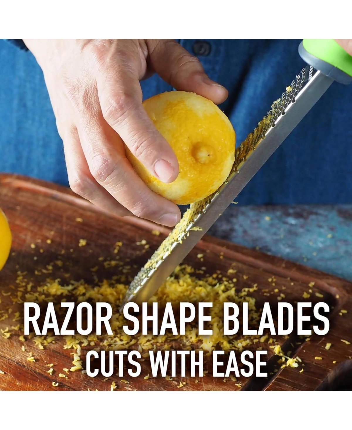 Zulay Kitchen Handheld Stainless Steel Cheese Grater & Zester