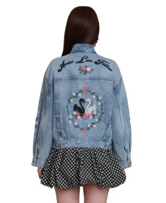 Women's Pleated Back Trucker Jacket