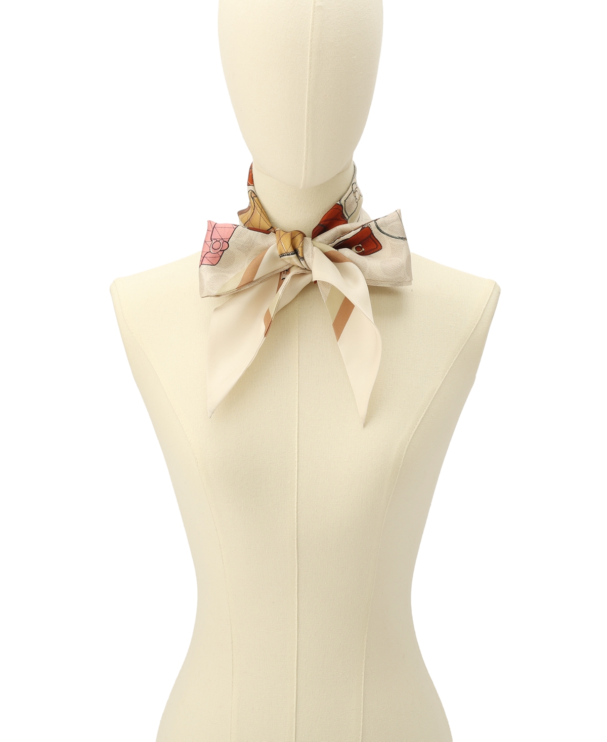 Coach Women's Stacked Tabby Printed Wide Silk Skinny Scarf