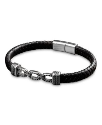 Men's Ferum Leather & Stainless Steel Bracelet