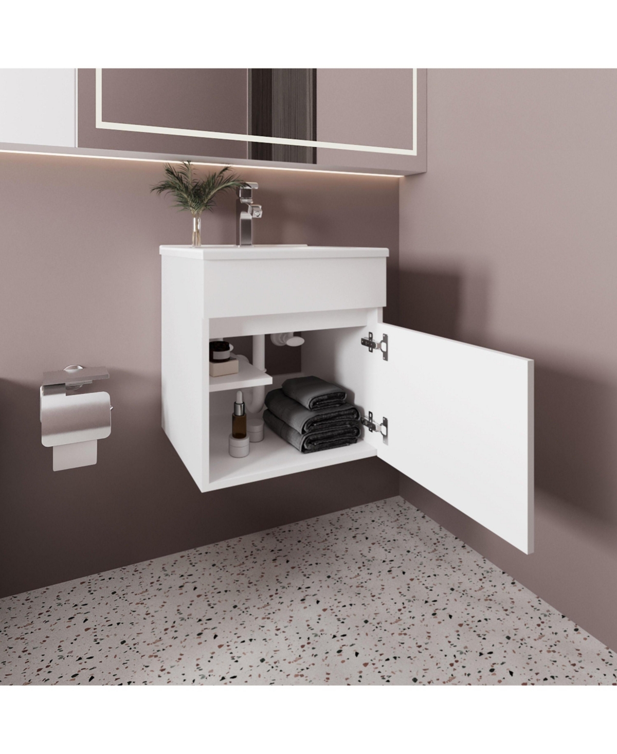 Depot E-Shop Naknek Bathroom Vanity, 1 Door