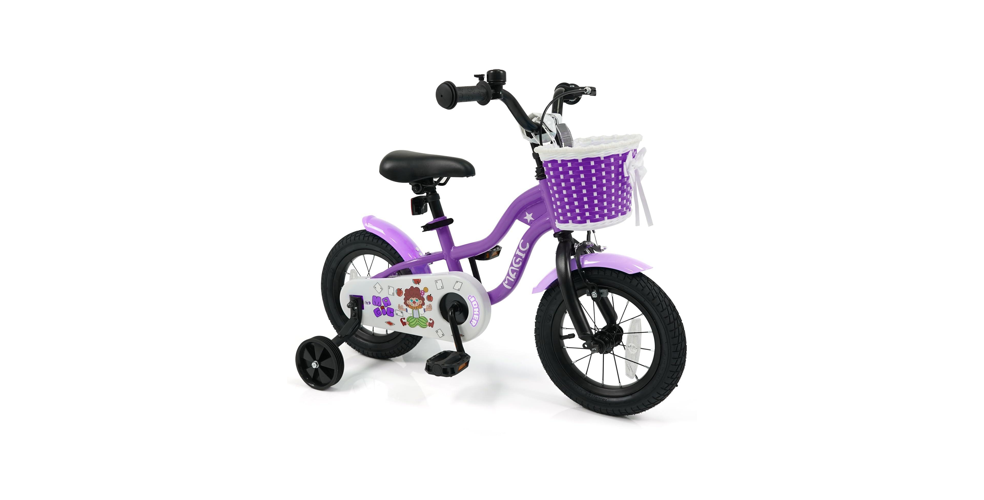 Mecale 14" Kids Bike with Dual Brake System and Removable Training Wheels, Ages 3+