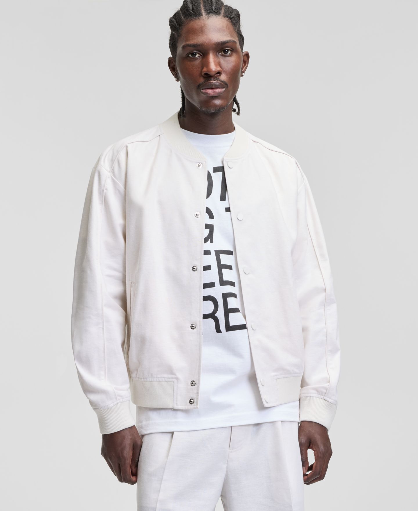 Мужская куртка Mode of One Linen & Cotton Bomber, цвет: Состаренный кремовый — фото 1