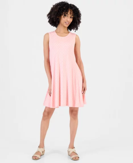 Petite Printed Sleeveless Flip Flop Dress - Etched Spot Floral