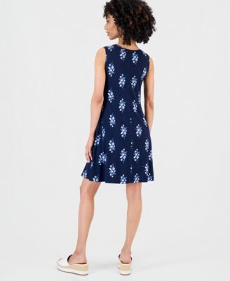 Petite Printed Sleeveless Flip Flop Dress