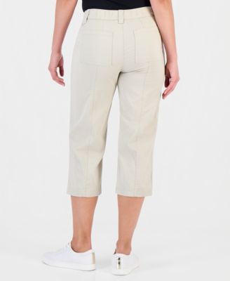 Petite Seam-Detail Utility Capri Pants