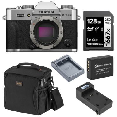 gaomon X T30 III Silver Camera with NP W126 Battery, Smart Charger & 128GB Card