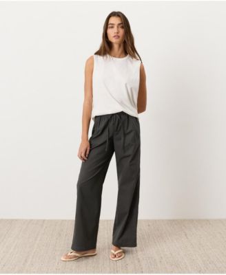 Women's Cotton Slub High Neck Tank Top