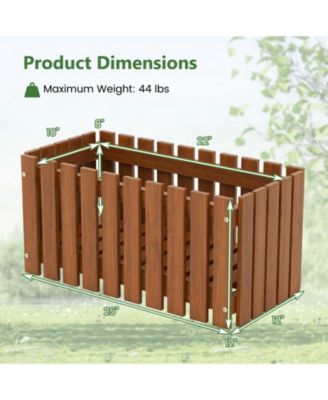 Wooden Raised Planter Box for Flower and Vegetable Gardening