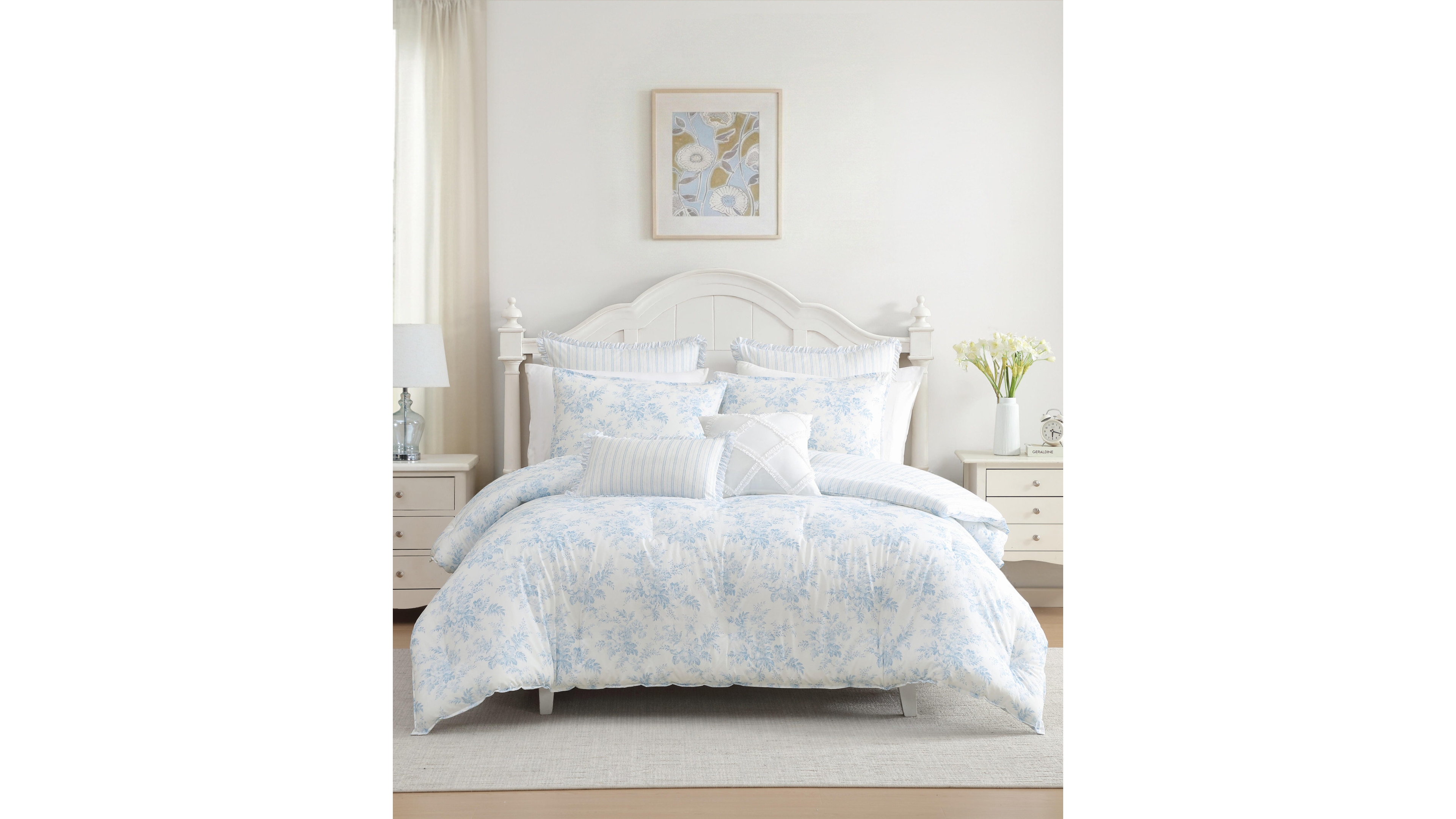 Laura Ashley Annalise Floral Reversible 7-Pc. Comforter Set, King