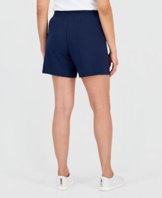 Petite Lux French Terry Knit Pull-On Shorts