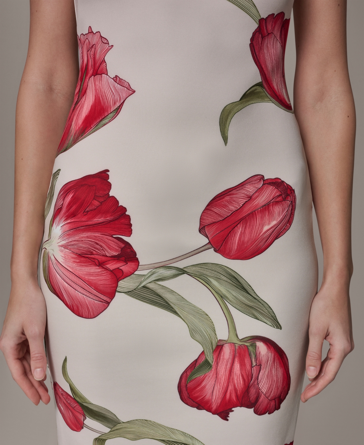 Donna Karan New York Petite Square-Neck Printed Sheath Dress