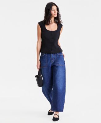 Women's Crepe Button Front Vest