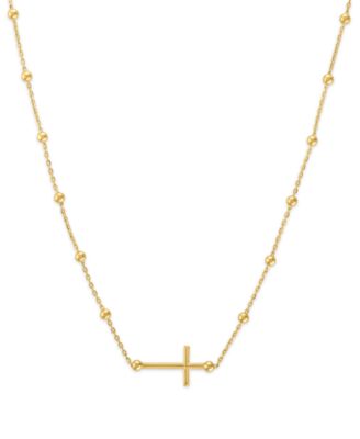 Beaded Chain Necklace in 10k Gold