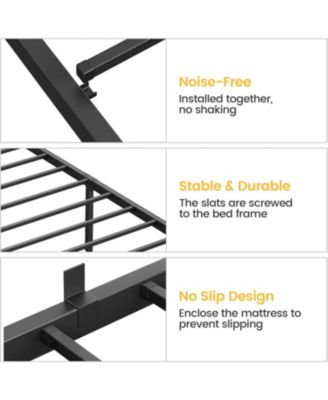14 Inch Twin Bed Frame with Storage,Metal Platform Twin Bed Frame No Box Spring Needed Steel Slat Support Easy Assembly