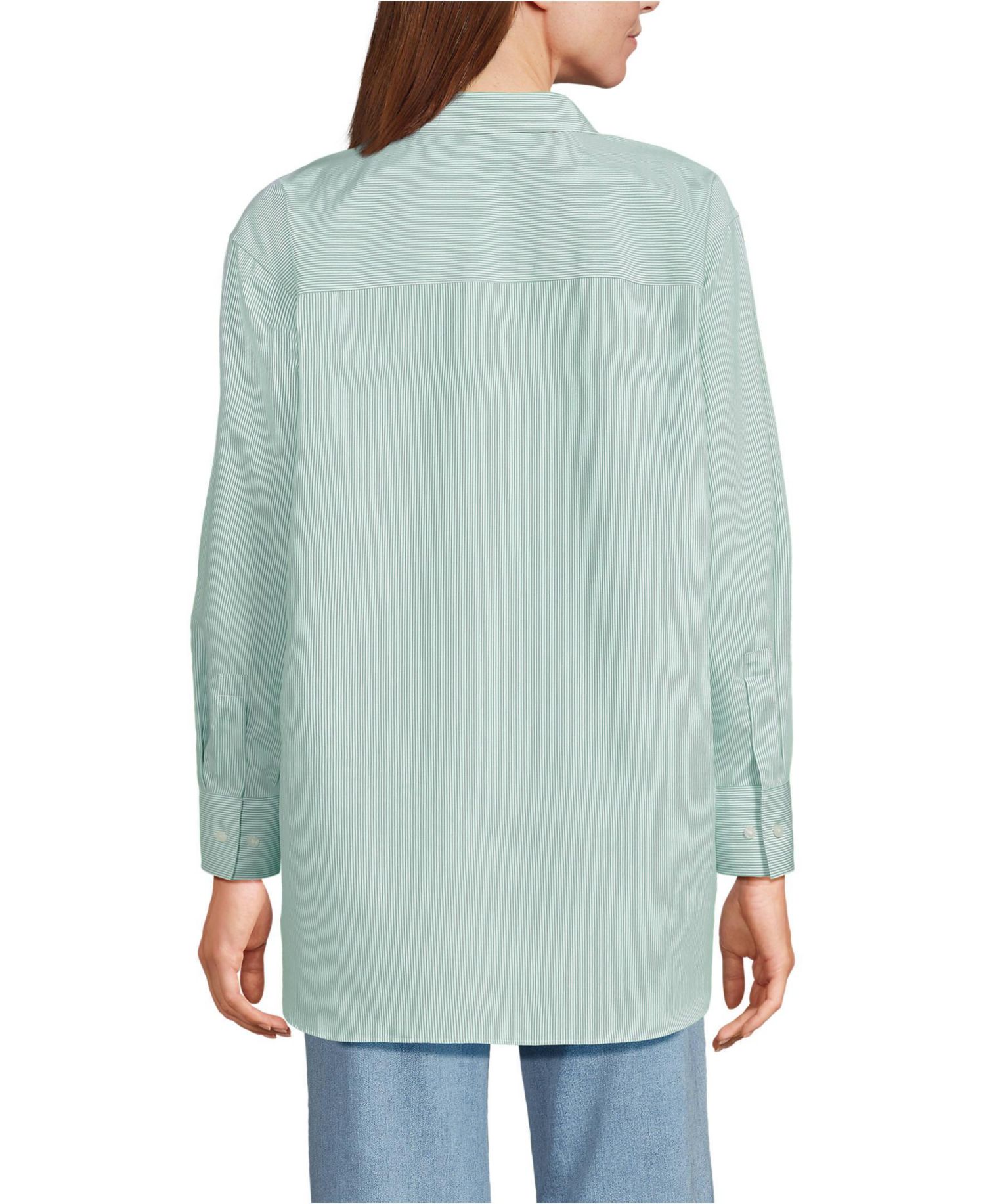 Women's Oversized No Iron Tunic with Statement Collar Shirt
