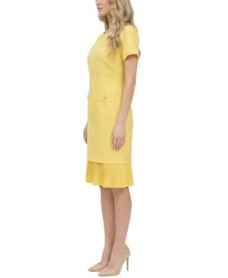 Women's Short-Sleeve Pleat Hem Dress